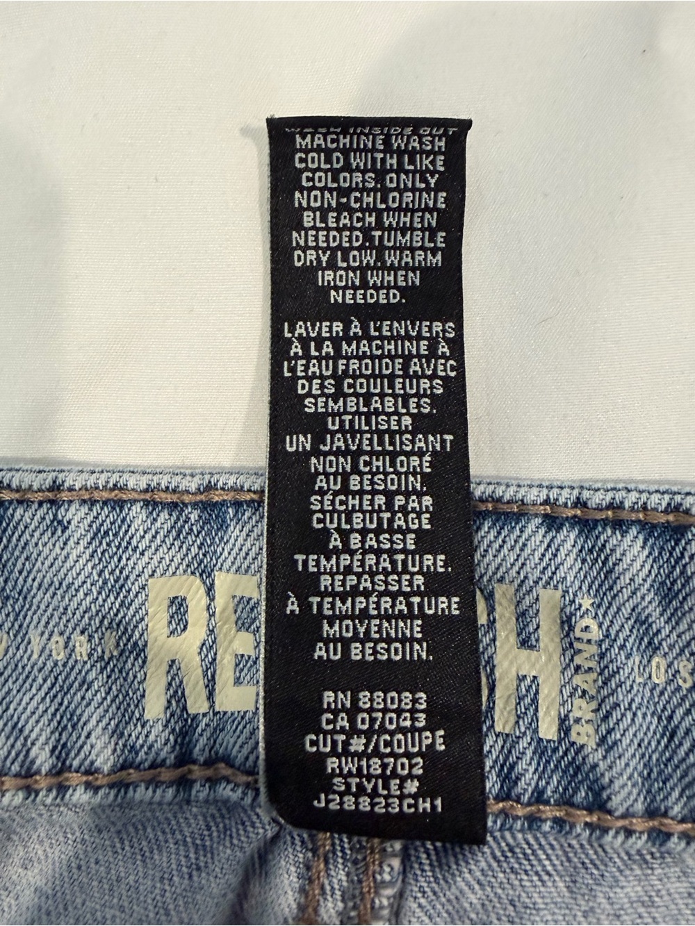 REWASH High-Rise Light Wash Wide-Leg Jeans Size 3/26. - Picture 8 of 8